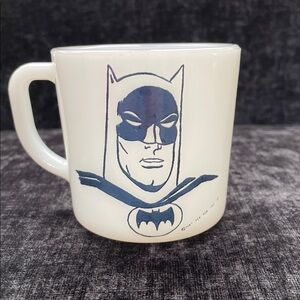 Vintage 1966 Batman 8oz. Milk Glass Coffee Mug Cup by Westfield Collector Item